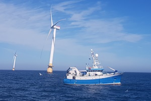 Equinor and Marine Scotland collaborate to trial safe fishing within floating wind farms The Alba survey vessel at Hywind Scotland the trials run by Equinor and Marine Scotland will help promote safe fishing in floating offshore wind farms