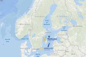 Location of the Skidbladner Floating Wind Project and Herkules Floating Wind project Simply Blue Group unveils plans for offshore floating wind projects in Sweden