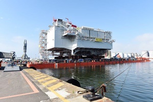 The Fécamp Electrical Offshore Substation is ready to sail to its destination The Fécamp Electrical Offshore Substation is ready to sail to its destination 300 200