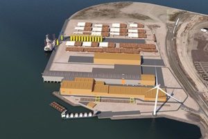 An artist's impression and visualisation of the Maasvlakte 2 Rotterdam site after completion of the expansion plans (the expansion highlighted in orange) An artists impression and visualisation of the Maasvlakte 2 Rotterdam site after completion of the expansion plans