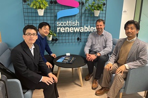 Nobu, Yasu and Taiga (Horizon Ocean Management) meet with Tom (Cairn Risk) taken at Scottish Renewables Cairn Risk Consulting and Horizon Ocean Management enter strategic partnership for Japanese offshore wind market