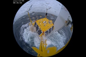 EOLOS FLS200 with onboard ZX 300M wind Lidar conducting offshore wind measurements during typhoon Hinnamnor EOLOS floating Lidar with ZX 300M in typhoon