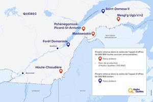 Hydro Québec accepts seven projects totalling nearly 1150 MW of wind power Hydro Québec accepts seven projects totalling nearly 1150 MW of wind power 300 200