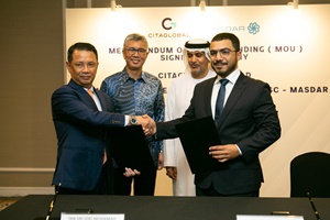 The MoU was signed in Malaysia by Abdulla Zayed, Masdar’s Head of Development and Investment, and Citaglobal’s Executive Chairman and President, Tan Sri (Dr) Mohamad Norza Zakaria MASDAR CITAGLOBAL MALAYSIA 2
