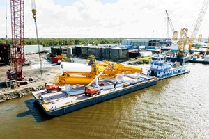 Aikido One platform loaded on a barge in Harvey Louisiana. Photo Business Wire