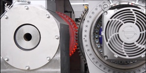 For GEARFORM, the project partners specially manufactured a hot rolling facility © Fraunhofer IWU For GEARFORM the project partners specially manufactured a hot rolling facility Fraunhofer IWU 300 150