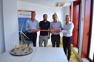 (L-R) Rinze-Jan van der Schuit CTO Founder of FibreMax Carlos Casanovas CTO Co-founder of X1 Wind Alex Raventos CEO of X1 Wind and Sander van Helvoor L R Rinze Jan van der Schuit CTO Founder of FibreMax Carlos Casanovas CTO Co founder of X1 Wind Alex Raventos CEO of X1 Wind and Sander van Helvoor