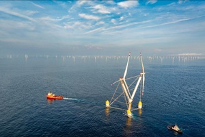 Mingyang’s floating wind turbine platform arrives at Qingzhou IV offshore wind farm Mingyangs floating wind turbine platform arrives at Qingzhou IV offshore wind farm