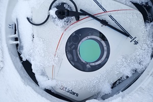 Birds eye view of ZX 300 wind Lidar top plate with no snow obstruction impacting the measurement campaign ZX Lidars CAPTION Birds eye view of ZX 300 wind Lidar top plate with no snow obstruction impacting the measurement campaign