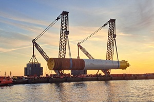 New crane and transport systems used for monopile handling at Windanker offshore wind farm